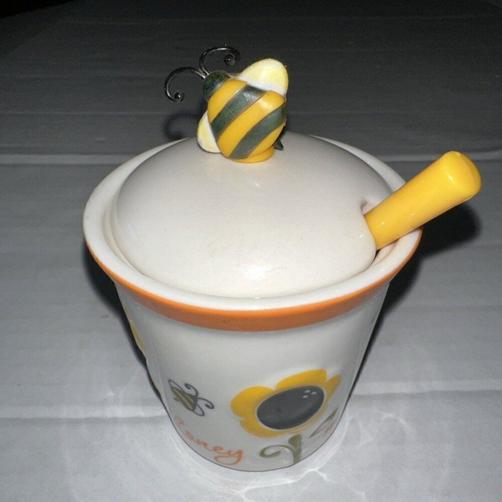Adorable Ceramic Honey Pot Joie Bee Hive 3 Piece